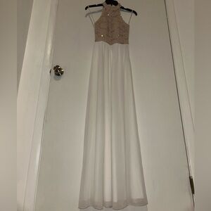 Juniors Speechless Macy white and gold dress xs